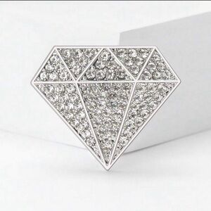 Sparkling Silver Crystal Brooch